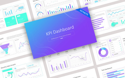 KPI Dashboard Gradient 2 Keynote Template