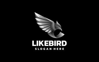 Logo-Stil mit schwarzem Vogelverlauf