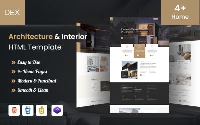 Modelo HTML5 de Arquitetura e Design de Interiores Dex