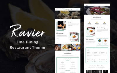 Ravier - Elegant restaurang WordPress-tema