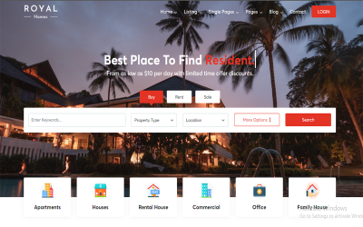 Royal Homes - HTML-шаблон Bootstrap нерухомості