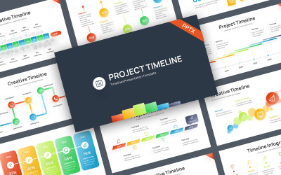 Tijdlijn verloopkleur Sjablonen PowerPoint presentatie