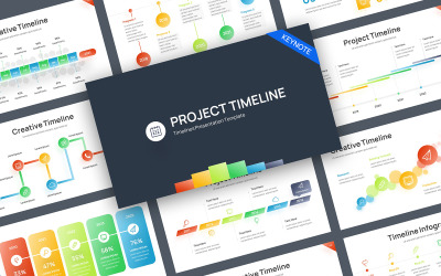 Timeline Gradient Color Keynote Template