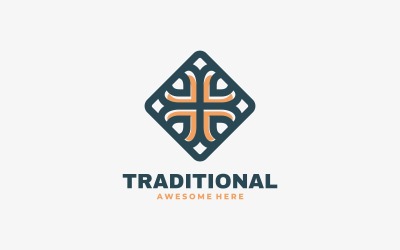 Traditionell enkel logotypstil