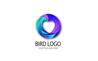 Bird Logo Smart Gradiant Barvy jako srdce