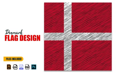 5 giugno Danimarca Giornata Nazionale Bandiera Design Illustrazione
