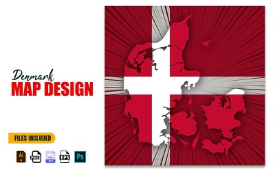 Illustration de la conception de la carte de la fête nationale du Danemark