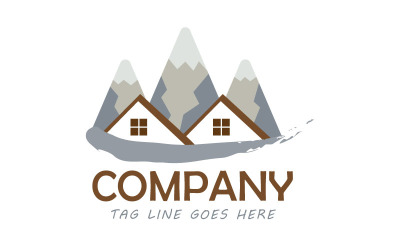 Logo creativo di montagna e collina