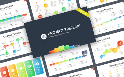 Modello di diapositive Google a colori sfumati della sequenza temporale