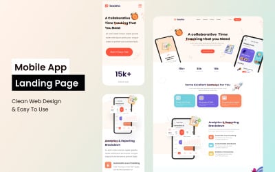 SaaSto - Mobile App Landing Page UI Elements