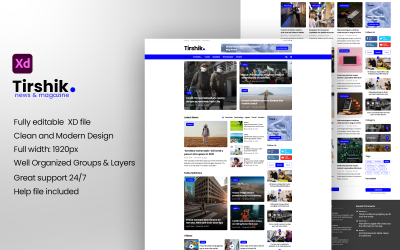 Tirshik - 新闻和杂志 XD 模板
