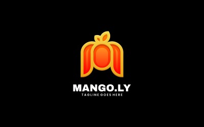 Bokstaven Mango Line Art Logotyp
