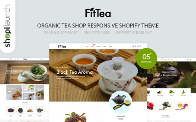 Fittea - Organic Tea Shop Responsivt Shopify-tema