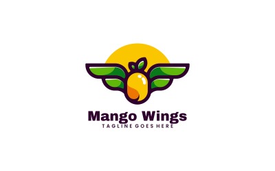 Logo della mascotte semplice delle ali di mango
