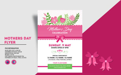 Mother&#039;s Day Party Flyer Corporate Identity Template