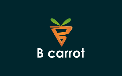 plantilla de logotipo de zanahoria letra b