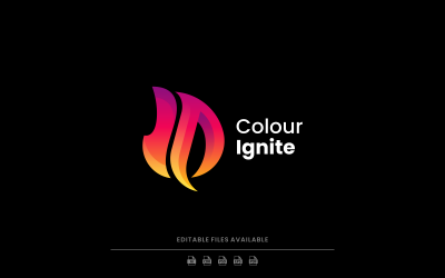 Accendi il logo sfumato di colore della fiamma