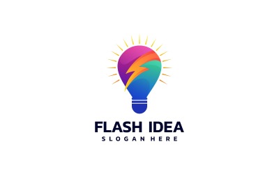Flash Idea Gradient Colorful Logo