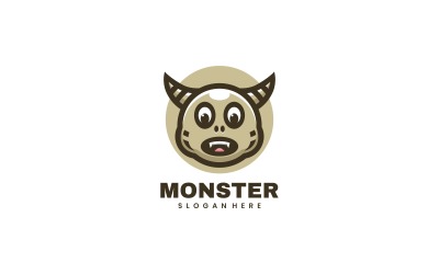 Logo de dessin animé de mascotte de monstre