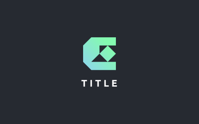 Logo Minimal Edgy E Monogramma Verde