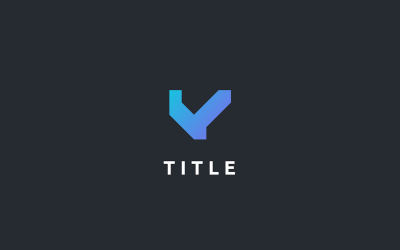 Logo Minimal Edgy V Shade Aqua Monogram