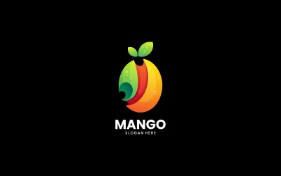 Modèle de logo dégradé de couleur mangue