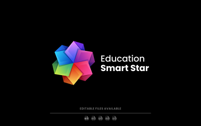 Estilo de logotipo colorido de educación