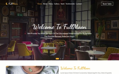 FullMoon – Étel és étterem HTML nyitóoldalsablon