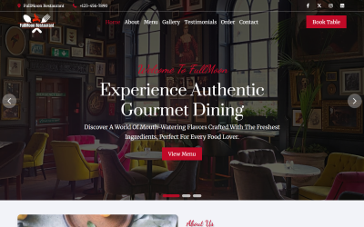 FullMoon - Modèle de page de destination HTML pour l&amp;#39;alimentation et les restaurants