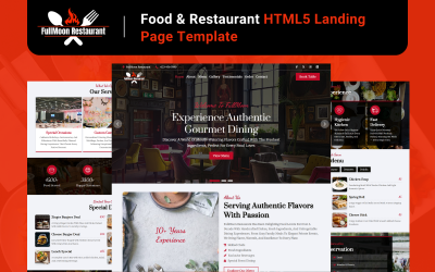FullMoon - Plantilla HTML para página de destino de alimentos y restaurantes