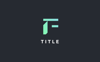 Logotipo de tom verde com sombreamento Lite F mínimo