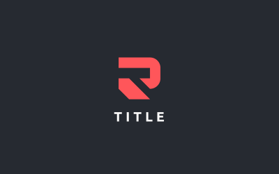 Minimal Lite Abstract R Produttività Coral Solid Logo