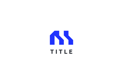 Minimal Lite M Niebieskie płaskie jednolite logo
