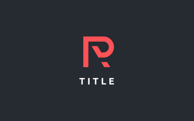 Minimales Lite R flaches Monogramm-Logo