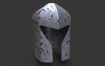 Modelo 3D de capacete medieval antigo