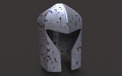 Stary średniowieczny hełm Model 3D