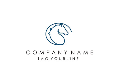At yarışı, at çiftliği vb. için mükemmel çizgilerle at logosunun illüstrasyon vektör grafiği