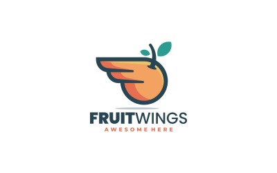 Fruit Wings Simple Mascot Logo