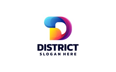 Letter D Gradient Colorful Logo Style
