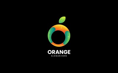 Logo-Stil mit frischem Orangenverlauf