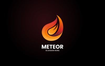 Design de logotipo de gradiente de meteoro