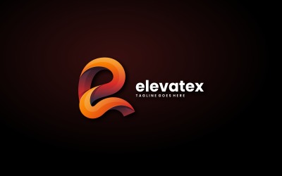 Letter E Color Gradient Logo Style