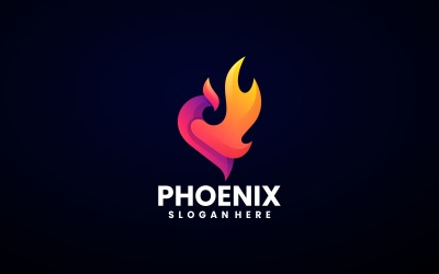 Phoenix Fire Gradient Logo Design