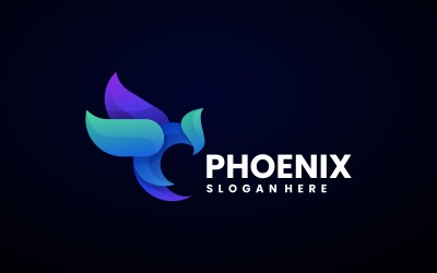 Vector Phoenix färggradientlogotyp