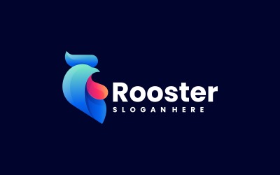Vector Rooster Gradient Colorful Logo Design