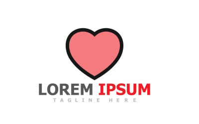 Love Heart Logo Vector Icon V5