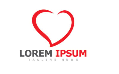 Love Heart Logo Vector Icon V8