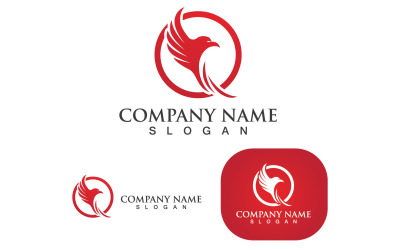 Plantilla de logotipo Wing Falcon Bird Vector V14