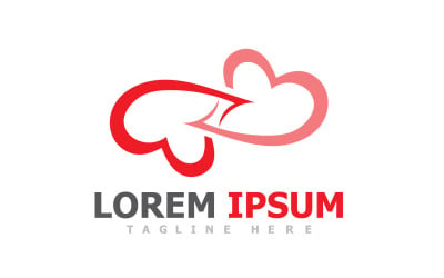 Szerelem szív logó vektor ikon V26