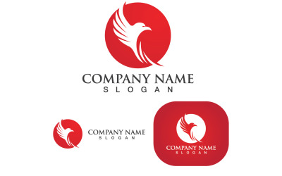 Wing Falcon Bird Logotyp Mall Vector V11